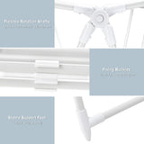 NNECW 2-Level Foldable Clothes Drying Rack with Height-Adjustable Gullwings for Bathroom/Living Room