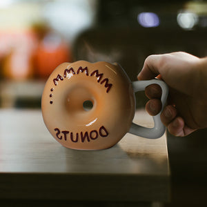 NNEIDS Coffee Cup Vivid Donuts Milk Cup Ceramic Lovers Mug Cute Birthday Gift Chocolate