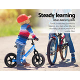 NNEDSZ Kids Balance Bike Ride On Toys Push Bicycle Wheels Toddler Baby 12 Bikes-Blue