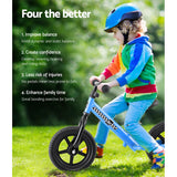 NNEDSZ Kids Balance Bike Ride On Toys Push Bicycle Wheels Toddler Baby 12 Bikes-Blue