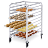 NNECW 10 Tier Aluminum Bakery Rack with Lockable Casters