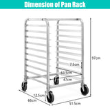 NNECW 10 Tier Aluminum Bakery Rack with Lockable Casters