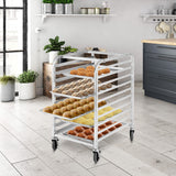 NNECW 10 Tier Aluminum Bakery Rack with Lockable Casters
