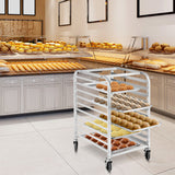 NNECW 10 Tier Aluminum Bakery Rack with Lockable Casters