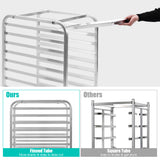 NNECW 10 Tier Aluminum Bakery Rack with Lockable Casters
