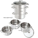 NNECW 11-Quart Stainless Fruit Juicer Steamer with Tempered Glass Lid