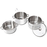 NNECW 11-Quart Stainless Fruit Juicer Steamer with Tempered Glass Lid