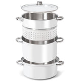 NNECW 11-Quart Stainless Fruit Juicer Steamer with Tempered Glass Lid