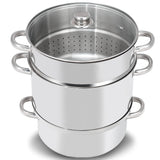 NNECW 11-Quart Stainless Fruit Juicer Steamer with Tempered Glass Lid