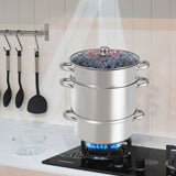 NNECW 11-Quart Stainless Fruit Juicer Steamer with Tempered Glass Lid