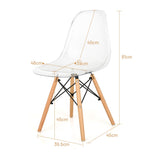 NNECW Mid-Century Modern Set of 4 Dining Chairs with Beech Wood Legs for Dining Room/Kitchen/Living Room