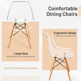 NNECW Mid-Century Modern Set of 4 Dining Chairs with Beech Wood Legs for Dining Room/Kitchen/Living Room