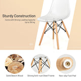 NNECW Mid-Century Modern Set of 4 Dining Chairs with Beech Wood Legs for Dining Room/Kitchen/Living Room