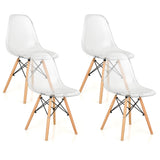 NNECW Mid-Century Modern Set of 4 Dining Chairs with Beech Wood Legs for Dining Room/Kitchen/Living Room