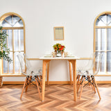 NNECW Mid-Century Modern Set of 4 Dining Chairs with Beech Wood Legs for Dining Room/Kitchen/Living Room