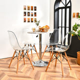 NNECW Mid-Century Modern Set of 4 Dining Chairs with Beech Wood Legs for Dining Room/Kitchen/Living Room