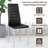 NNECW Set of 4 Chairs with High Backrest for Dining Room/Restaurant-Black