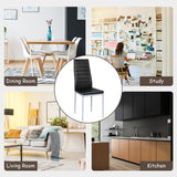 NNECW Set of 4 Chairs with High Backrest for Dining Room/Restaurant-Black