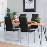 NNECW Set of 4 Chairs with High Backrest for Dining Room/Restaurant-Black