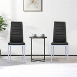 NNECW Set of 4 Chairs with High Backrest for Dining Room/Restaurant-Black