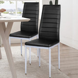 NNECW Set of 4 Chairs with High Backrest for Dining Room/Restaurant-Black