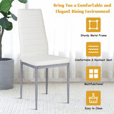 NNECW Set of 4 Chairs with High Backrest for Dining Room/Restaurant-White