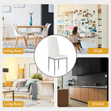 NNECW Set of 4 Chairs with High Backrest for Dining Room/Restaurant-White
