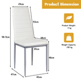 NNECW Set of 4 Chairs with High Backrest for Dining Room/Restaurant-White