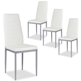 NNECW Set of 4 Chairs with High Backrest for Dining Room/Restaurant-White