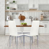 NNECW Set of 4 Chairs with High Backrest for Dining Room/Restaurant-White