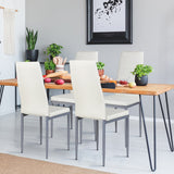 NNECW Set of 4 Chairs with High Backrest for Dining Room/Restaurant-White