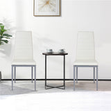NNECW Set of 4 Chairs with High Backrest for Dining Room/Restaurant-White
