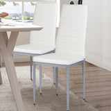 NNECW Set of 4 Chairs with High Backrest for Dining Room/Restaurant-White