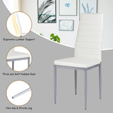 NNECW Set of 4 Chairs with High Backrest for Dining Room/Restaurant-White