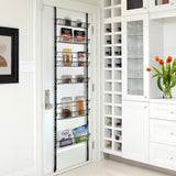 NNECW Over Door Wall-Mounted Pantry Organizer with 6 Adjustable Baskets