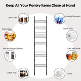 NNECW Over Door Wall-Mounted Pantry Organizer with 6 Adjustable Baskets
