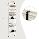 NNECW Over Door Wall-Mounted Pantry Organizer with 6 Adjustable Baskets