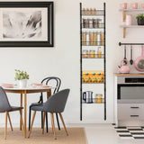 NNECW Over Door Wall-Mounted Pantry Organizer with 6 Adjustable Baskets