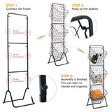 NNECW 3-Tier Height Adjustable Metal Fruit Basket Stand with Detachable Bowls