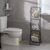 NNECW 3-Tier Height Adjustable Metal Fruit Basket Stand with Detachable Bowls