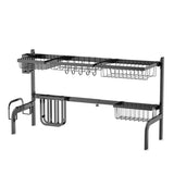 NNECW 2-Tier Over Sink Adjustable Dish Drying Rack for Kitchen Counter Storage