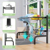 NNECW 2-Tier Over Sink Adjustable Dish Drying Rack for Kitchen Counter Storage
