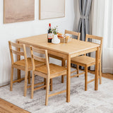 NNECW Dining Set with 1 Rectangular Table & 4 Chair for Dining Room & Kitchen