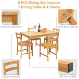 NNECW Dining Set with 1 Rectangular Table & 4 Chair for Dining Room & Kitchen