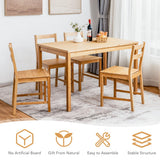 NNECW Dining Set with 1 Rectangular Table & 4 Chair for Dining Room & Kitchen