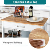 NNECW Kitchen Cart with 3-Tier Open Shelf for Kitchen Dining Room Bar-White