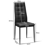 NNECW Set of 4 Kitchen Dining Side Chairs with Fabric Cushion & Metal Frame
