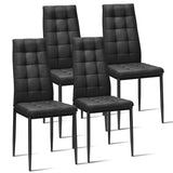 NNECW Set of 4 Kitchen Dining Side Chairs with Fabric Cushion & Metal Frame