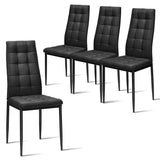 NNECW Set of 4 Kitchen Dining Side Chairs with Fabric Cushion & Metal Frame