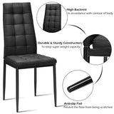NNECW Set of 4 Kitchen Dining Side Chairs with Fabric Cushion & Metal Frame